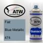 Preview: Fiat, Blue Metallic, 474: 400ml Sprühdose, von ATW Autoteile West.